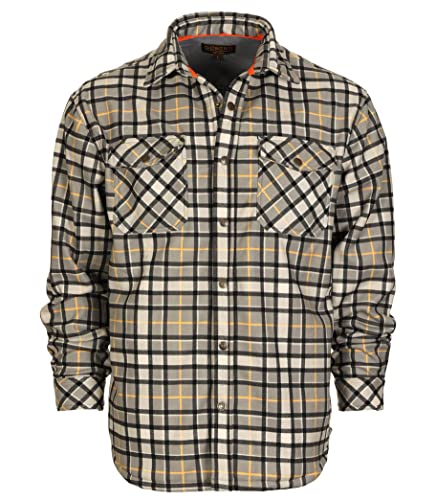 Gioberti Mens Checkered Flannel Jacket With Velvet Underlining