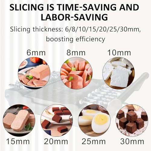 Taglierina manuale per sushi, in acciaio inossidabile 316, con manico, spessore regolabile 6-30 mm, taglierina commerciale per verdure e carne, per prosciutto, tofu, carne da pranzo