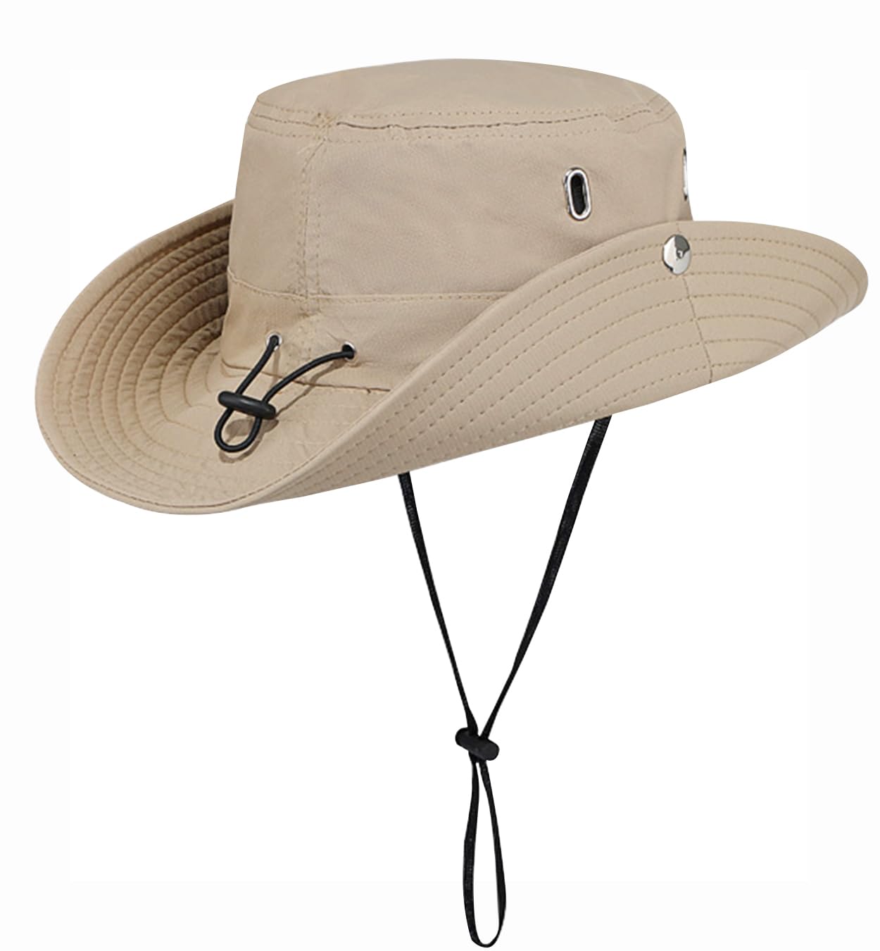 RaysonSombrero de Pesca Hombre Mujer Gorra de Pescador Transpirable Sombrero de El Sol con Correa de Barbilla Protección UV Verano Boonie Gorra de ala Ancha para Aire Libre