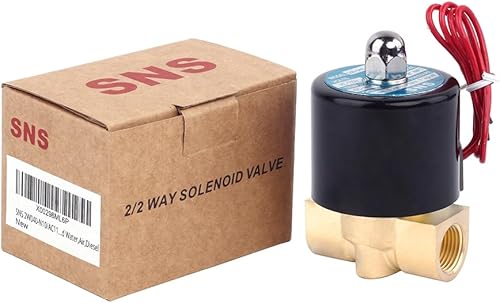 Miniatura 5 de SNS 38 "válvula electromagnética eléctrica de latón de latón NPT DC12V agua normalmente cerrada, aire, diesel 2W040-N10DC12V