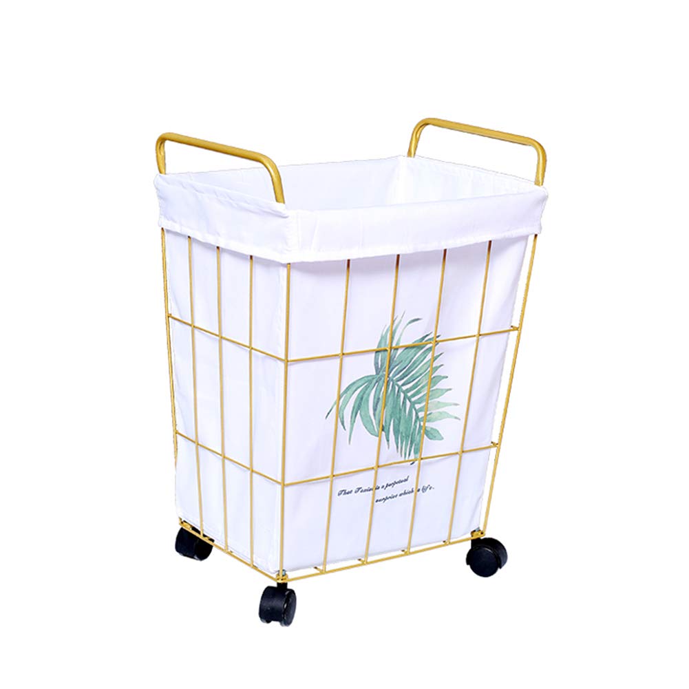 Modern Laundry Hamper Laundry Baskets with Wheels And Metal Frame Dirty Clothes Toys Sorter Basket for Bedroom Bathroom Organization,B,M