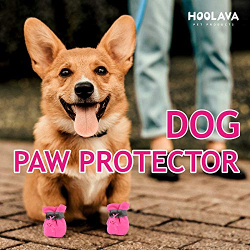 Dog Shoes For Winter, Dog Booties With Reflective Straps For Hot Pavement, Anti-Slip Dog Boots And Paw Protector For Small Medium Dogs 4Pcs #TOP1