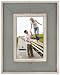 Malden International Designs Sun Washed Woods Gray Distressed With Inner Frame Border Picture Frame, 4x6, Gray