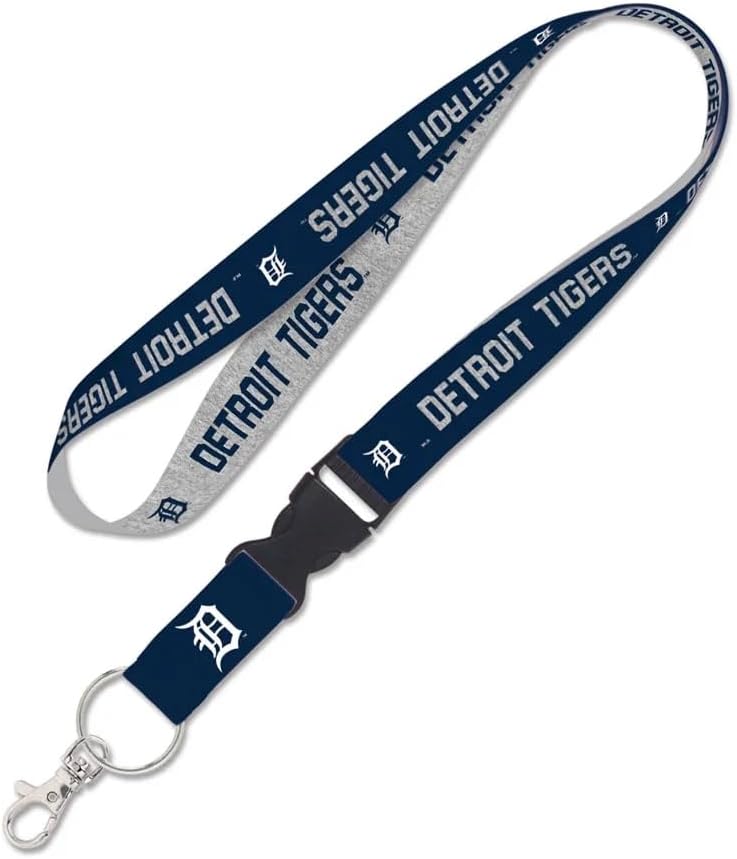 Detroit Tigers heather Lanyard w/detachable buckle 1"