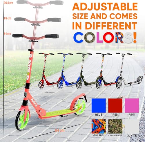 Image of Hurtle Lightweight and Foldable Kick Scooter, Watermelon (HURTS89)