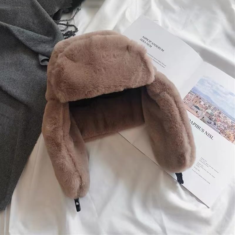 Donne Bomber Cappelli for Gli Uomini Inverno Addensare Paraorecchie Caps Pelliccia Sintetica Caldo Russo Protezione Dell'orecchio Ciclismo Cappello da Sci