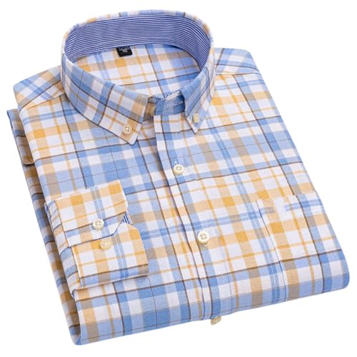 Chemise Oxford haut de gamme brodée à carreaux rouges manches longues