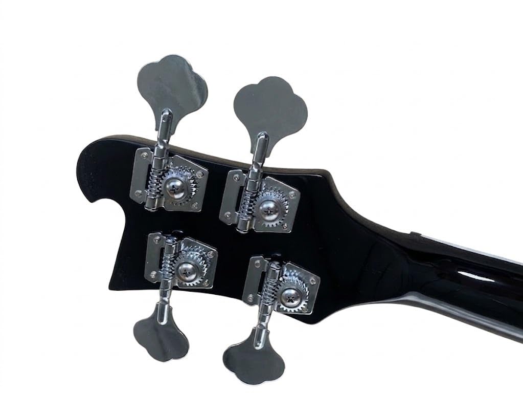Basso elettrico Solid Body, stile tributo classico nero con doppi pickup, 4 corde full size for performance sul palco rock (Bajo Eléctrico)