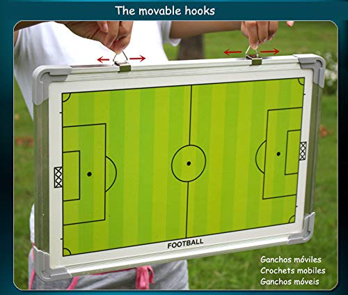 HONP Double-Sided Placa Treinador Tático, Portátil de Alumínio de Futebol/Futebol Estratégia Pranche