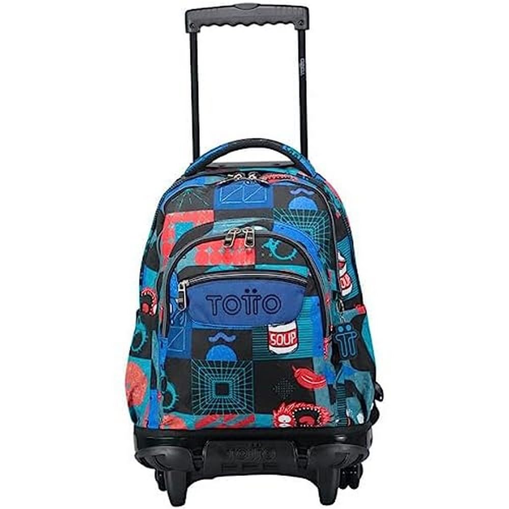 TOTTO MOCHILA ESCOLAR RUEDAS MONSTRUOS