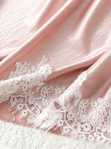 renvena Womens Floral Lace Skirt Satin High Waisted Silk A Line Party Elegant Elastic Midi Skirt4