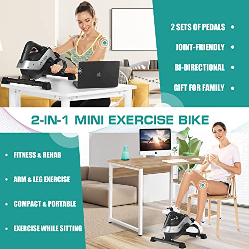 ANCHEER Mini Heimtrainer, Arm- und Beintrainer Pedaltrainer, Hometrainer Fahrrad fitnessgeräte sportgerät für zuhause… – Bild 3