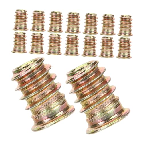 ERINGOGO 40pcs Threaded Inserts for Wood Furniture Fasteners Easy Installation Embedment Nuts for DIY Projects and Woodworking Tasks