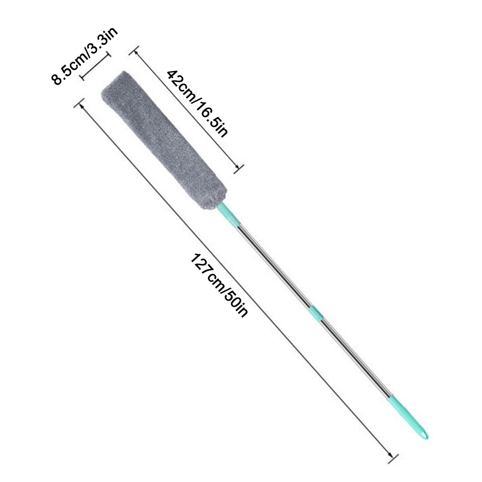 Pulitore per la polvere retrattile, in microfibra, lavabile, con asta telescopica in acciaio inox, pieghevole, per soffitto, pavimento, mobili (C