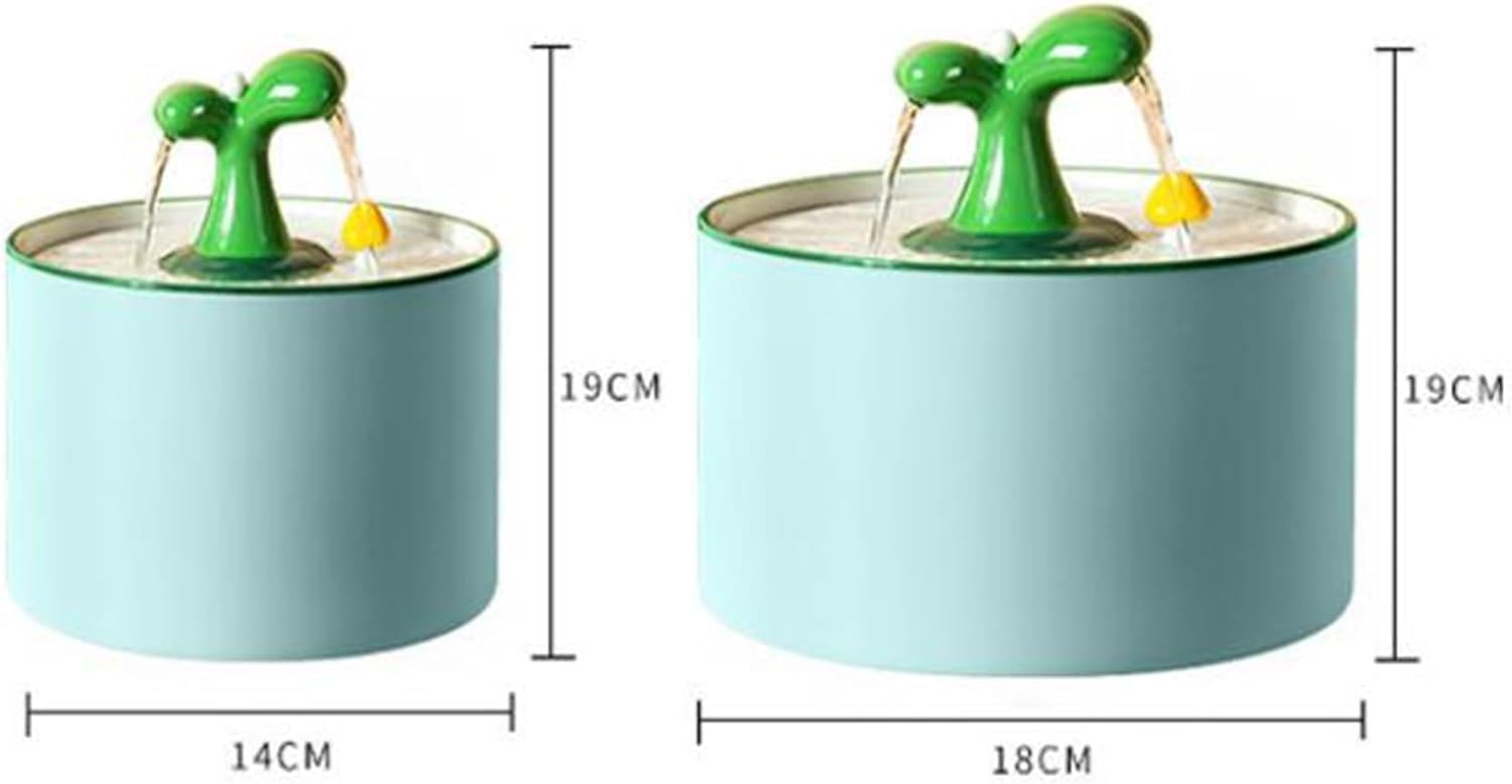 GeRRiT Fuente de bebida inteligente de cerámica for gatos,Alimentador de agua de circulación automática for mascotas,Dispensador de agua for perros de 1L/1,5L con 6 filtros de repuesto USB antiseco fo