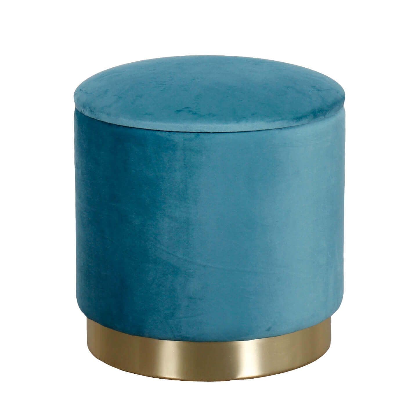 milani home - pouf contenitore rotondo, velluto, seduta contenitore poggiapiedi, verde, 37 x 37 x 40 cm