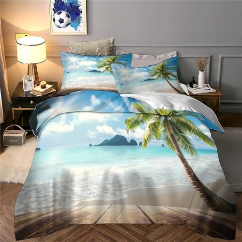 Parure de lit microfibre 3D plage pour en finir avec les couettes qui glissent du lit - 6