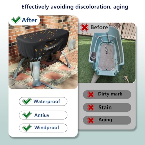 Hadisi Capa de banho elevada para animais de estimação 117,9 cm Dx22 Lx14,9 A. Capa de banho para cã