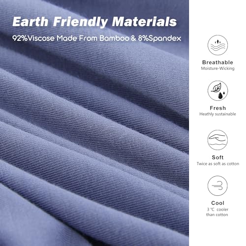Image of BAMBOO COOL Men's Ultra Breathable Underwear,No Riding Up Boxer Briefs with ComfortFlexible Waistband,Multipack