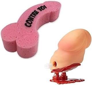 Lot Farce et Attrape Éponge de Bain Zizi + Zizi sauteur/Quequette sauteuse - Idéal Cadeau Anniversaire Noël EVJF