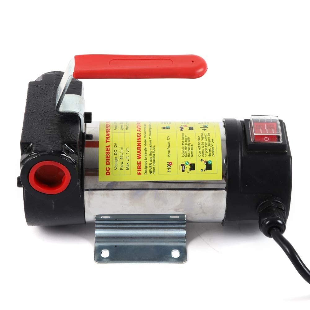 Pompe à Gasoil 12V, 200W Pompe Essence Electrique, Auto-Amorçante Pompe Carburant Électrique avec Pistolet Filtre Tuyaux 3/4" Pour Camion Tracteur Matériel Agricole 45L/min