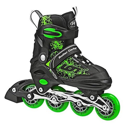Roller Derby ION 7.2 Inline Skates with Aluminum frames and Adjustable Sizing for growing feet, Small (11-1)