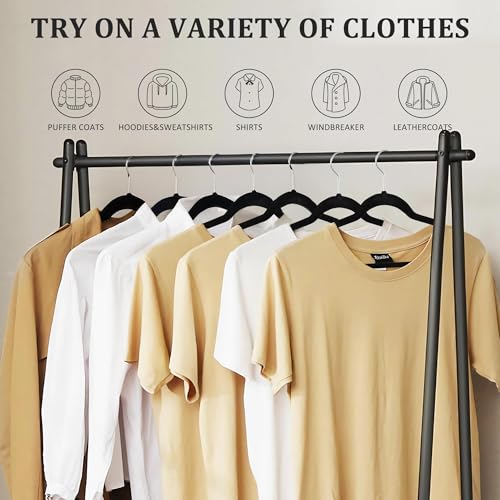 Miniatura 5 de Pack De 50 Perchas De Ropa Plástico Terciopelo Negro Antideslizante Cabezal Giratorio Finas Para Camisetas Pantalones Camisas. Ahorra Espacio. Ranuras Para Hombros.