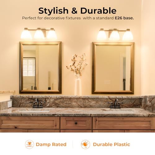 Image of GvvooHome Vanity Light Bulbs for Bathroom, G25 LED Globe Light Bulbs for Makeup Mirror Dressing Room, 60W Equivalent, 2700K Soft White, 800LM, E26 Base, Non-Dimmable, 4-Pack