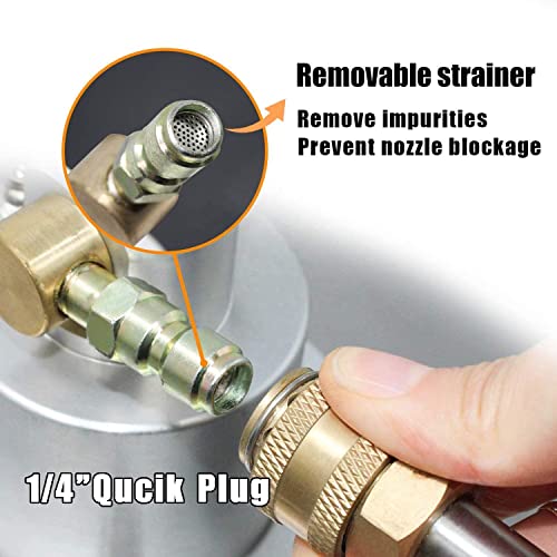 Kit de limpieza de superficies a presión, 4000 PSI de acero inoxidable giratorio plano con ruedas, enchufe rápido de 1/4 pulgadas, 2 varitas de extensión para entrada, acera, limpieza de patio