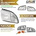 USR 91-96 Impala Corner Lights - Front Cornering Turn Signal Side Marker Parking Lamps (Left + Right) Compatible with 1991-1996 Chevy Impala/Caprice (Clear Lens with x2 T10 Amber Bulbs)