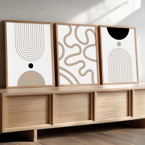 Image of kotart Boho Art Home Decoration Paintings With Frame For Living Room Bed Room Hotel Wall Decor Digital Reprint Set of 3 (13X17 inch)