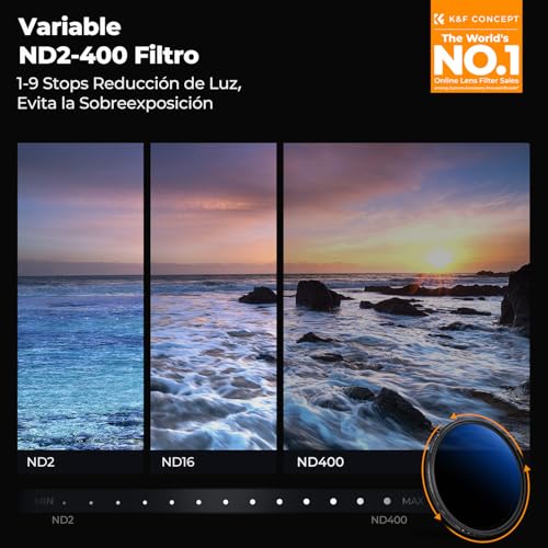 Filtro 49mm ND variable K&F CONCEPT Nano-Klear para eliminar reflejos del sol 2