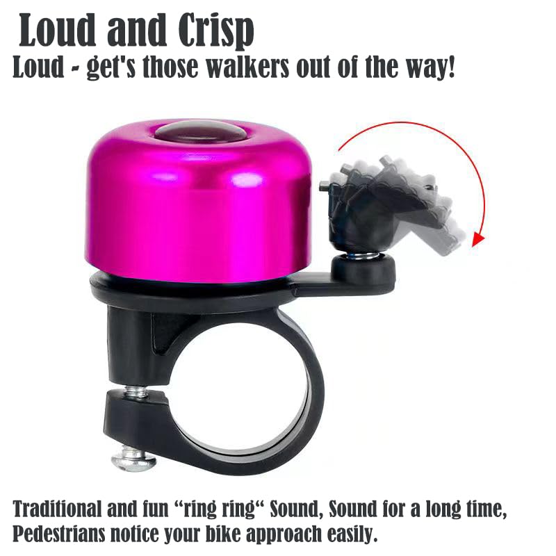 Campanello Per Bici - Suono Forte E Nitido, Lega Di Alluminio, Viola - Foto 3