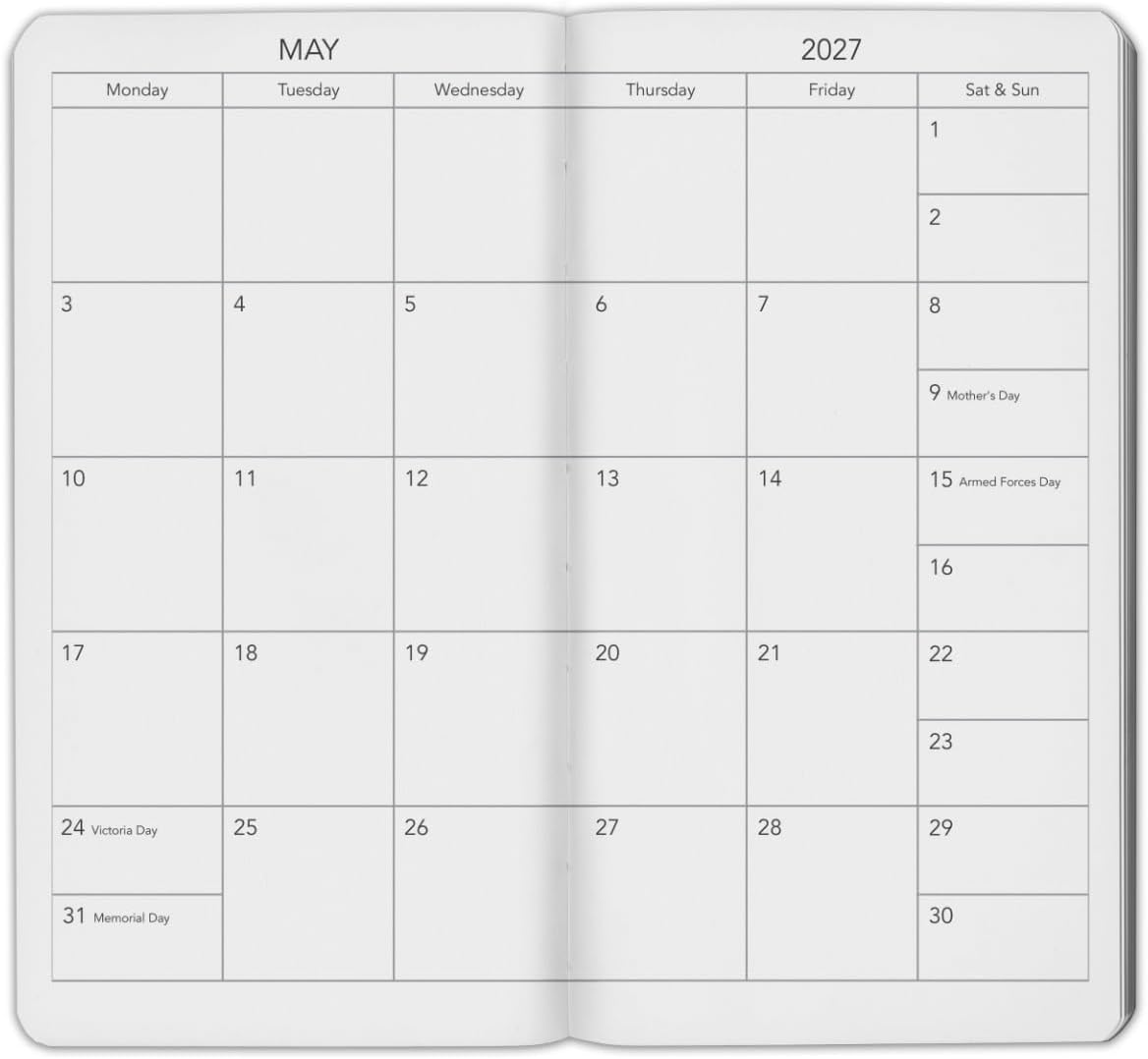 Harbor Pocket Monthly Planner 2027, Calendar Planner and Notebook, Durable Faux Leather, 18 Months, 96 Pages, Softcover & Lightweight - Cambridge Orchid Flower - 6x3.25"