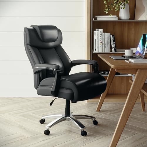 EMMA + OLIVER Hercules Series Big & Tall 500 lb. Rated Black LeatherSoft Executive Swivel Ergonomic Office Chair with Extra Wide Seat - Thumbnail 5