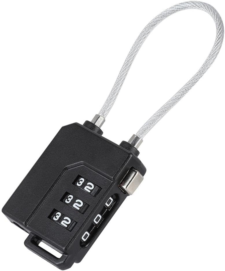 Code Padlock, Lock 3 Digit Combination Padlock Locker Lock Drawer Lock Electronic Lock Steel Wire Lock for Travel Suitcase Luggage Padlock Locker Lock