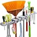Anybest Practical Mop Broom Holder Wall-Mounted Storage Tool Rack Storage & Organization for Gardens Garages Workshops Balconies and Storerooms 6 Positions & 6 Hooks & 2-Tool Platforms (2 pack)