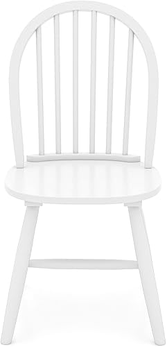 Miniatura 9 de Safeplus Juego de 2 sillas de comedor de roble de 18 pulgadas, sillas Windsor de madera con respaldo de husillo para isla de cocina de campo