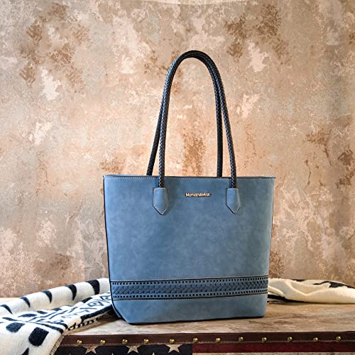 Image of Montana West Woven Tote Bags for Women Purses and Handbags with Back Zipper Pocket