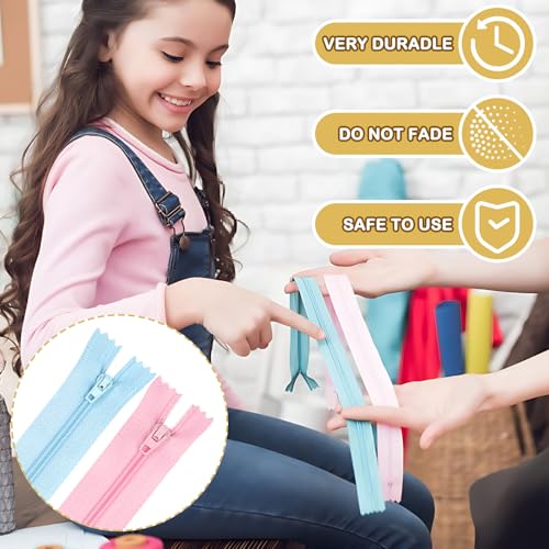 Image of Zippers, DOITEM 96 pcs Zippers for Sewing 6 Inch 8 Inch 10 Inch 12 Inch Multicolor Nylon Coil Zipper for Sewing and Crafts 24 Colors