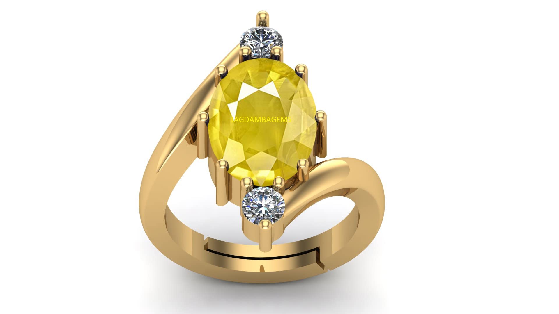 Certified Unheated Untreatet 5.25 Ratti A+ Quality Natural Yellow Sapphire Pukhraj Gemstone Gold Plated Ring for Women's and Men's