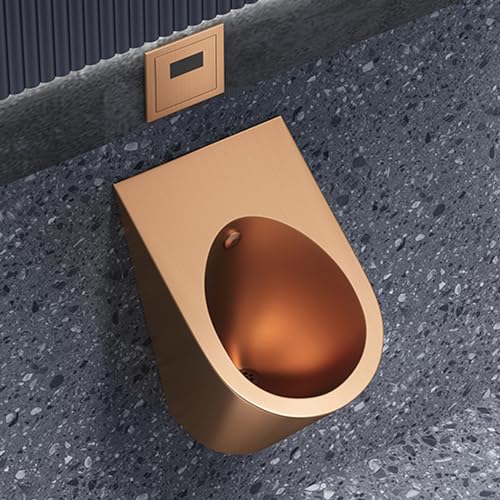 OTQEFTN Wall Mounted Sensor Urinal, 304 Stainless Steel Urinal with Automatic Flush System, Male Sanitary Ware Public Toilet Urinal, Anti-Splash Features, Space-Saving Toilet