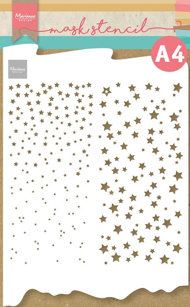 Marianne Design White Mask Stencil, Slimine Starry Night, For Scrapbooking Cardmaking And Other Paper Crafts, One Size