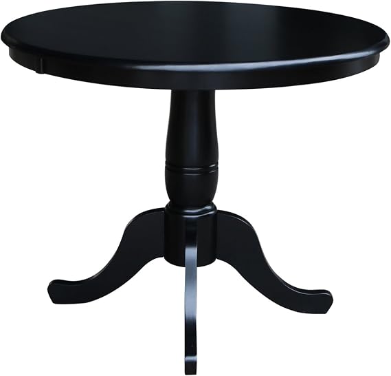 36 Round Top Pedestal Dining Table, 29.1 High, Black