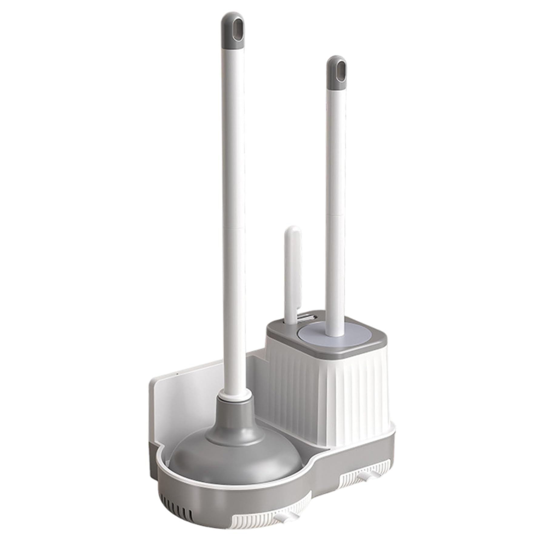 Ngbbby Toilet Brush and Plunger Set with Crevice Cleaning Brush Standing/Wall Mounted for Bathroom
