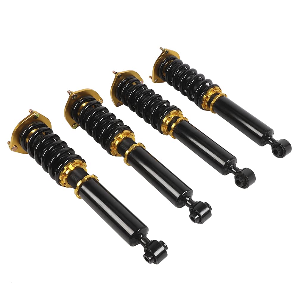 4 szt. Amortyzator Amortyzator Zestaw do Obniżania Zawieszenia Coilover Pasuje do Supra Base Hatchback 2D 3.0L 86-92 z regulacją Wysokości Regulowany Przód Tył w Zestawie a Jest to w Pełni