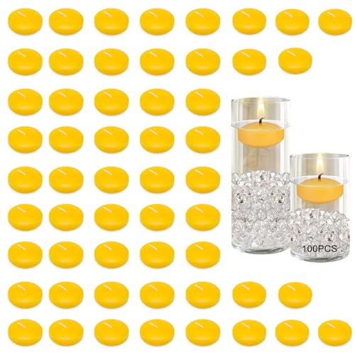 La Mejor Recopilación de Velas flotantes más recomendados. 49 ETRTNVB 100 piezas Velas flotantes, Floating candles sin perfume, 1.49 pulgadas(Aproximadamente 3,8 cm), duran 5 horas, Ideales para decoración del hogar, fiestas, bodas,días...