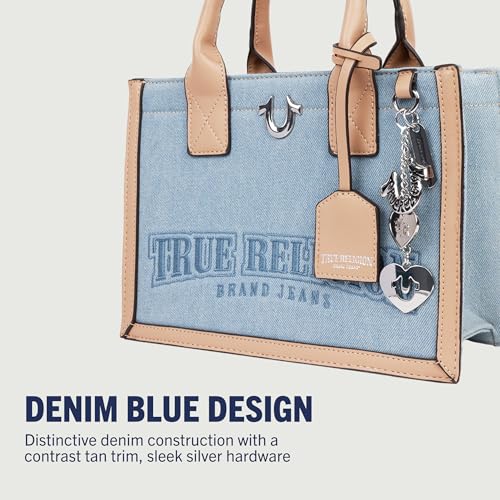 Bolso Tote True Religion para mujer, logo Bombe, denim miniatura 3
