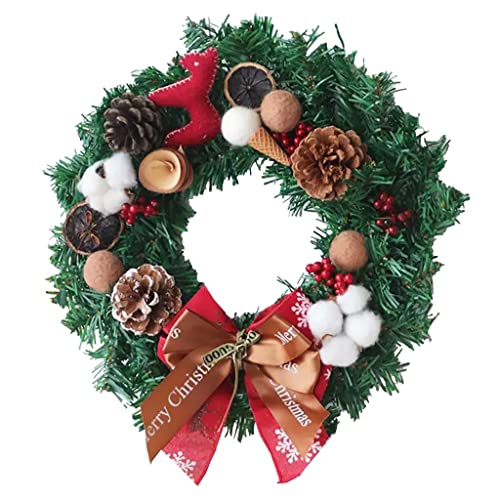 Couronnes de Noël artificielles de 30,5 cm pour décoration extérieure et couronne intérieure C