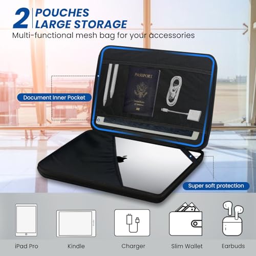 Image of Dyazo 14.1 Inch Hard Shell Laptop Sleeve Case | Shockproof & Water-Resistant EVA Protective Cover with Carry Handle | Compatible for MacBook, Dell, HP, Lenovo, MSI, Acer, ASUS 14 inch Laptops (Black)